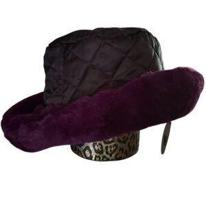 Furry Dark Purple Bucket Hat - Reversible